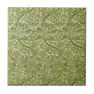 Azulejo William Morris Rosa y Thistle Floral Green