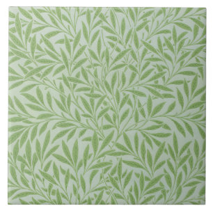 Azulejo William Morris Sauce Flor Clásico Verde