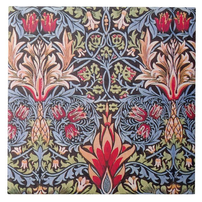 Azulejo William Morris Snakeshead Art Nouveau floral (Frente)