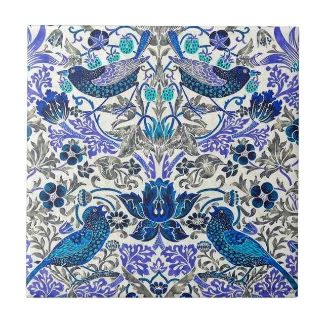 Azulejo William Morris Strawberry Thief - Invertido (Frente)