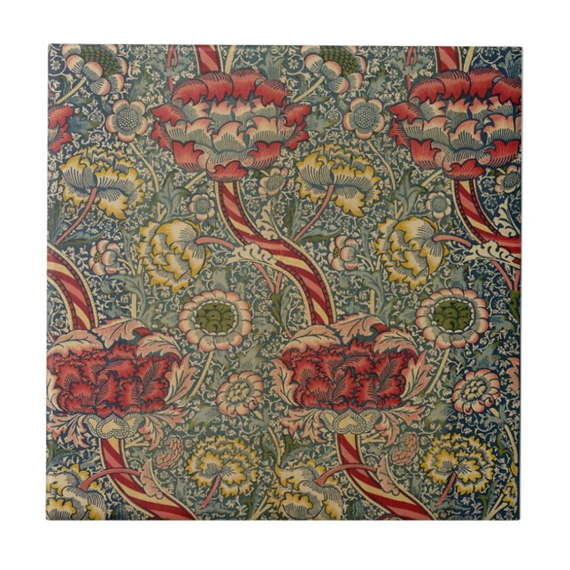 Azulejo William * Morris Stripes y Flores | (Frente)