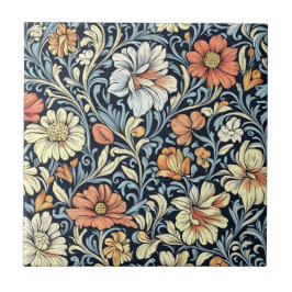Azulejo William Morris style floral acanthus pattern