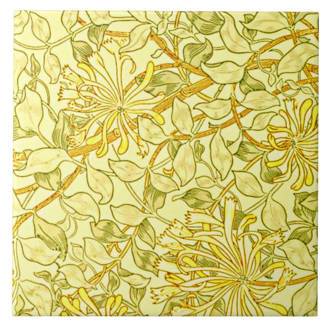 Azulejo William Morris - Sueño de miel en amarillo (Frente)