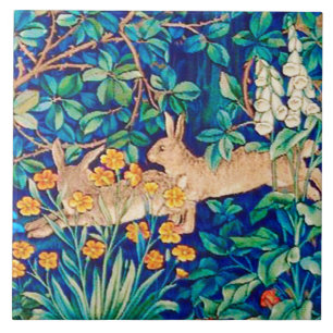 Azulejo William Morris "Two Hares" - Conejos salvajes