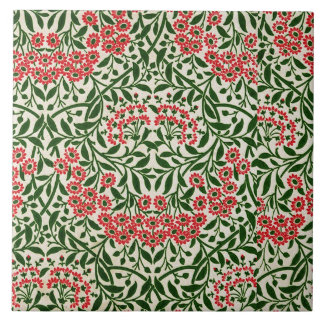 Azulejo William Morris Vintage Daisy Flowers Pink Green