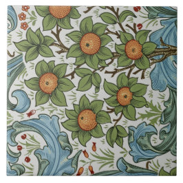 Azulejo William Morris Vintage Floral Amarillo Azul Verde