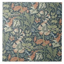 Azulejo William Morris Vintage Floral Blue Green Compton