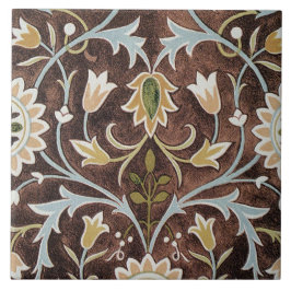 Azulejo William Morris Vintage Floral Brown Blue Green