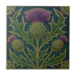 Azulejo William Morris vintage floral cardo escocés 