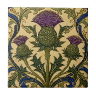 Azulejo William Morris vintage floral de cardo escocés 