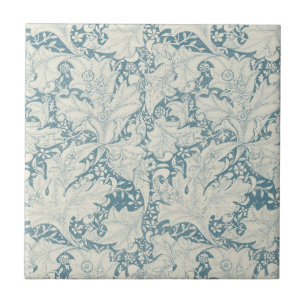 Azulejo William Morris Wallflower damasco azul floral