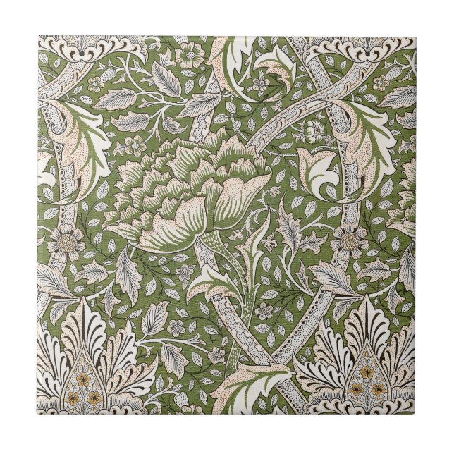 Azulejo William Morris Windrush floral clásico (Frente)