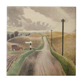 Azulejo Wiltshire Landscape (por Eric Ravilious)