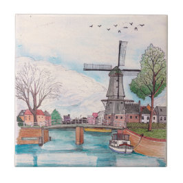 Azulejo Windmill De Adriaan Haarlem