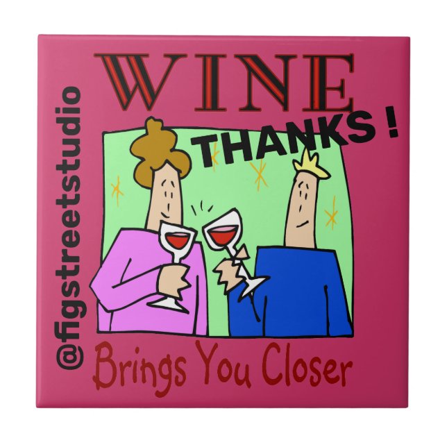 Azulejo Wine te acerca, edita texto, personaliza (Frente)
