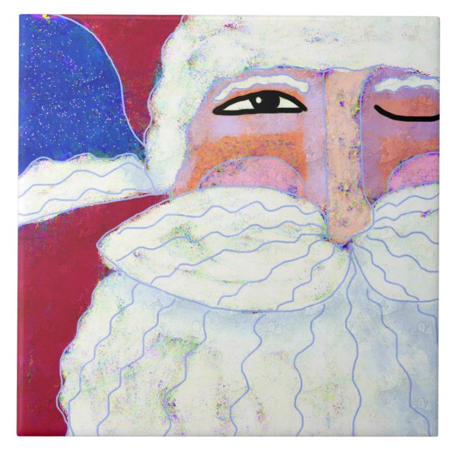 Azulejo Winking Santa Abstract Art (Frente)