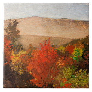 Azulejo Winslow Homer, copas de árboles de otoño,