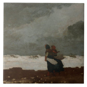 Azulejo Winslow Homer - Dos figuras a orillas del mar