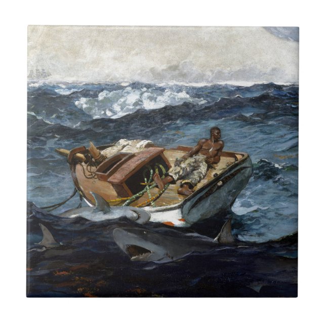 Azulejo Winslow Homer el Gulf Stream (Frente)