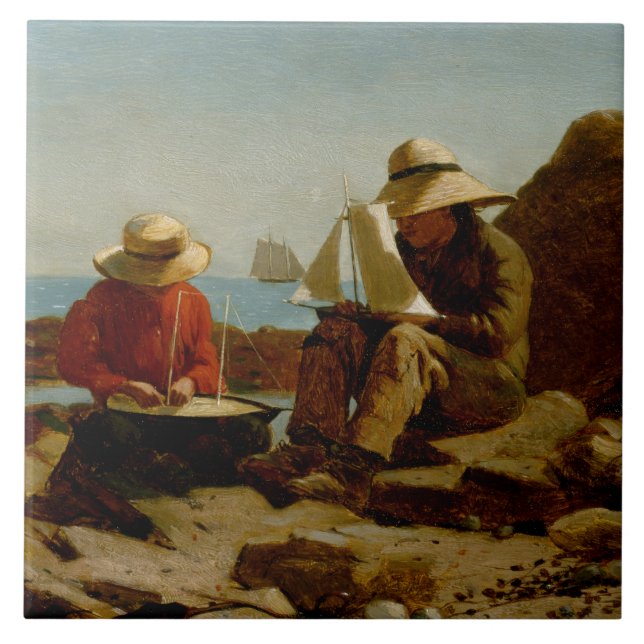 Azulejo Winslow Homer - Los Constructores De Barcos (Frente)