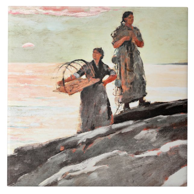 Azulejo Winslow Homer - Saco Bay, famosa pintura (Frente)