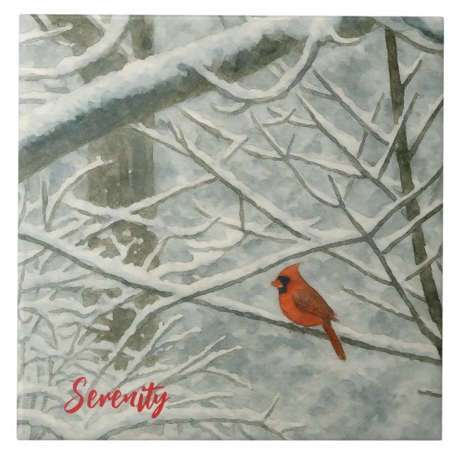 Azulejo Winter Cardinal (Frente)