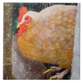 Azulejo Winter Hen Ceramic Kitchen Tile