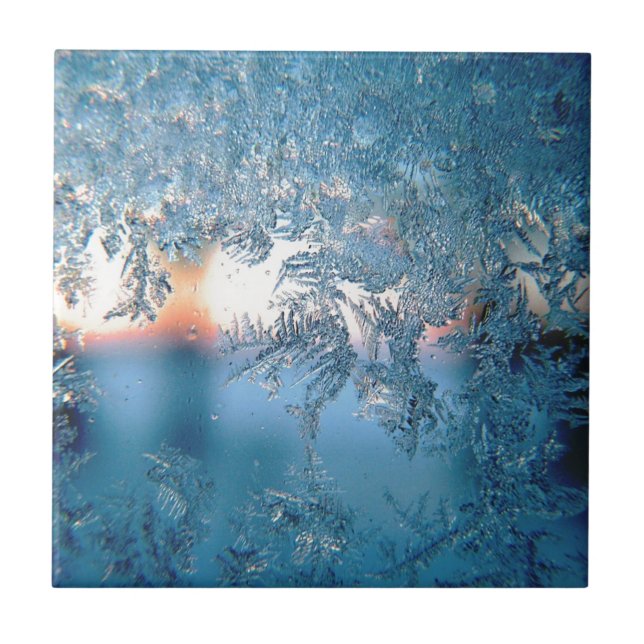 Azulejo Winter Sunlight Through Frosted Ice Crystals Glass (Frente)