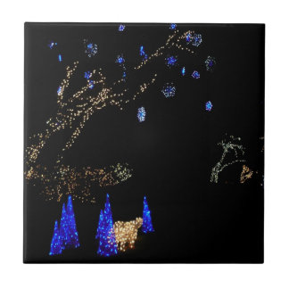 Azulejo Winter Wonderland ilumina vacaciones azules y blan