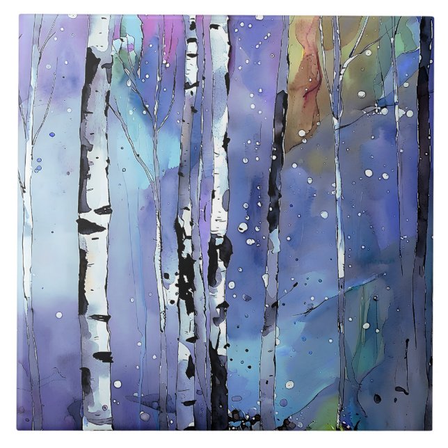 Azulejo Wintersong en los bosques de Birch (Frente)