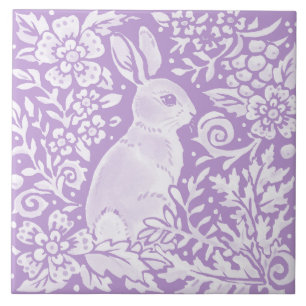 Azulejo Wisteria Conejo conejo conejo morado Woodland Flor