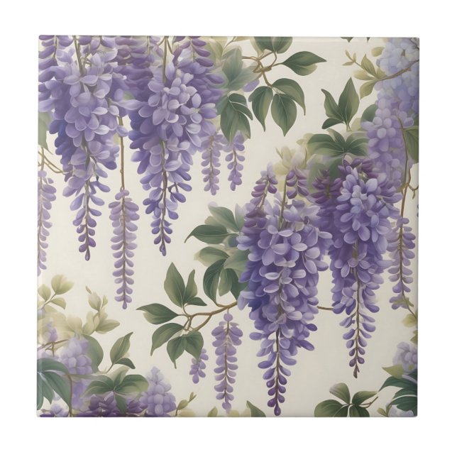 Azulejo Wisteria floral vintage (Frente)