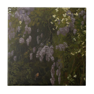 Azulejo Wisterias en sangre - Composición floral