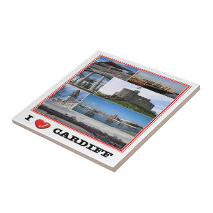 Azulejo WLS021 CARDIFF I LOVE, Gales, Europa,