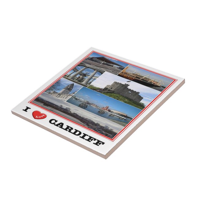 Azulejo WLS021 CARDIFF I LOVE, Gales, Europa, (Lado)