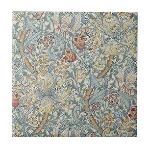 Azulejo Wm Morris Arts & Crafts Golden Lily Repro Tile