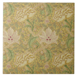 Azulejo Wm Morris Classic Windrush Design Gold Multi Tile
