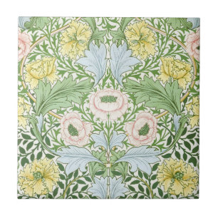 Azulejo Wm Morris Myrtle Floral Arte Nuevo Brillante