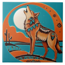 Wolf Howl Southwestern Naranja Turquoise