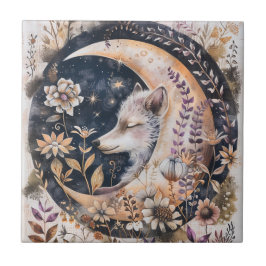 Azulejo Wolf Moon Ceramic Tile