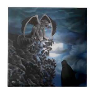 Azulejo Wolf Moon - Wolf con Golem