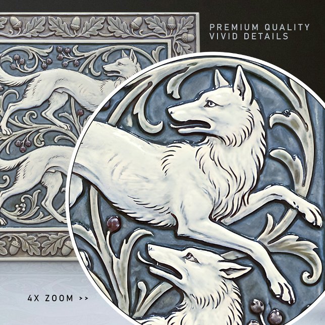 Azulejo Wolves Arts & Crafts Wall Decor Art Nouveau Crane (Subido por el creador)