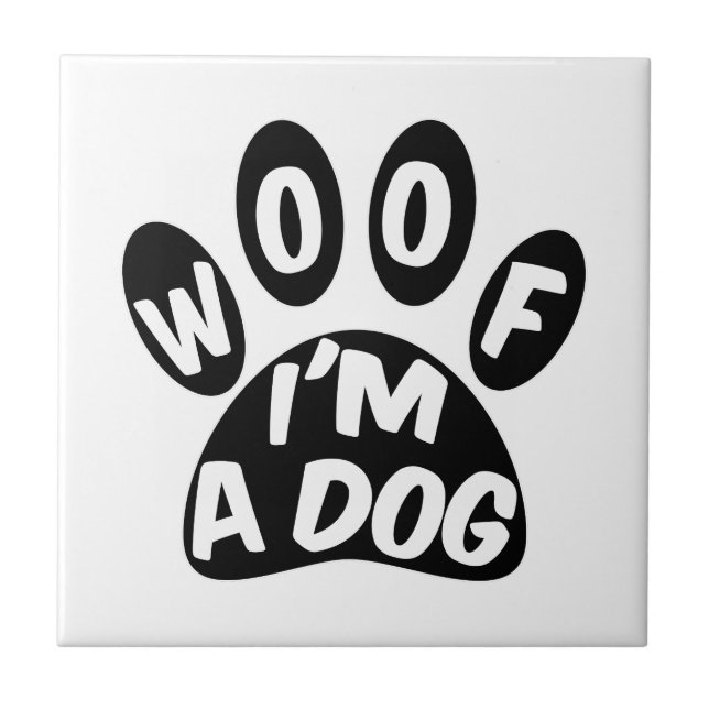 Azulejo Woof I'm A Dog (Frente)
