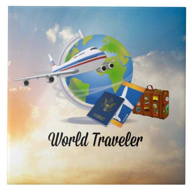 Azulejo World Traveler, diseño popular (Frente)