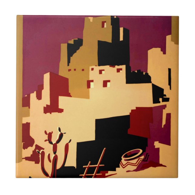 Azulejo WPA del Suroeste del Pueblo WPA Nacional (Frente)