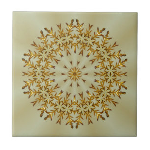 Azulejo Wreath de Navidades dorados