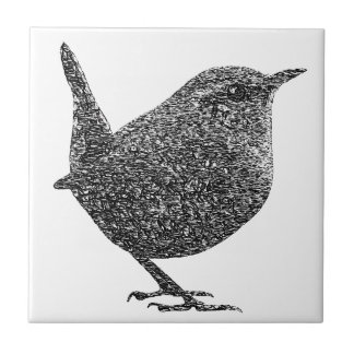 Azulejo Wren (blanco y negro)