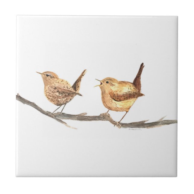 Azulejo Wrens cocina rústica vintage Birds Woodlands Moda (Frente)