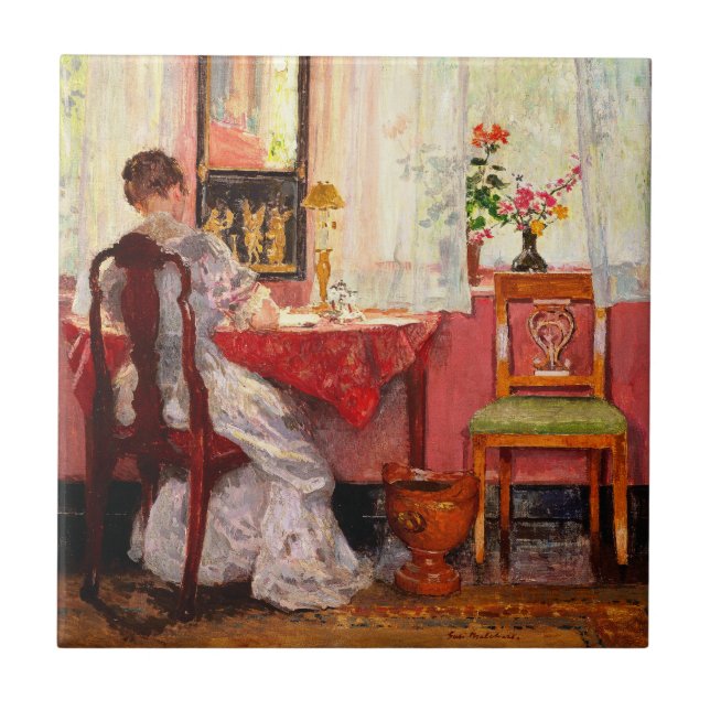 Azulejo Writing by Gari Melchers, (Frente)