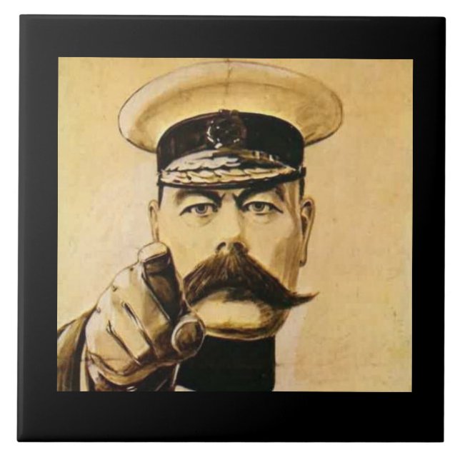 Azulejo WW1 Lord Kitchener Cerámica Tile. (Frente)